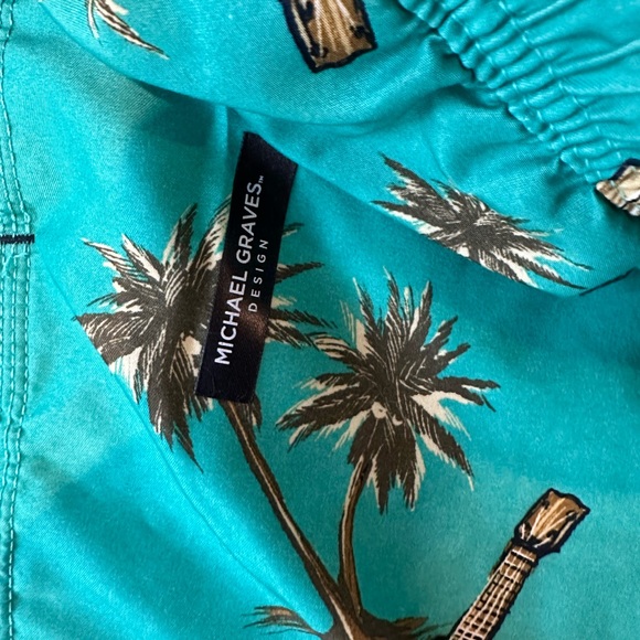 GOODFELLOW - Men’s Swim Trunks Guitar Print Michael Graves Design Medium Lined - Picture 2 of 3